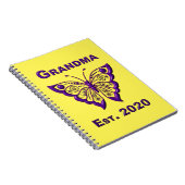 Carnet Adorable papillon grand-mère "Est 2020" (Côté Droit)