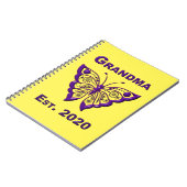 Carnet Adorable papillon grand-mère "Est 2020" (Côté gauche)