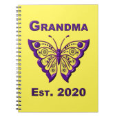 Carnet Adorable papillon grand-mère "Est 2020" (Devant)