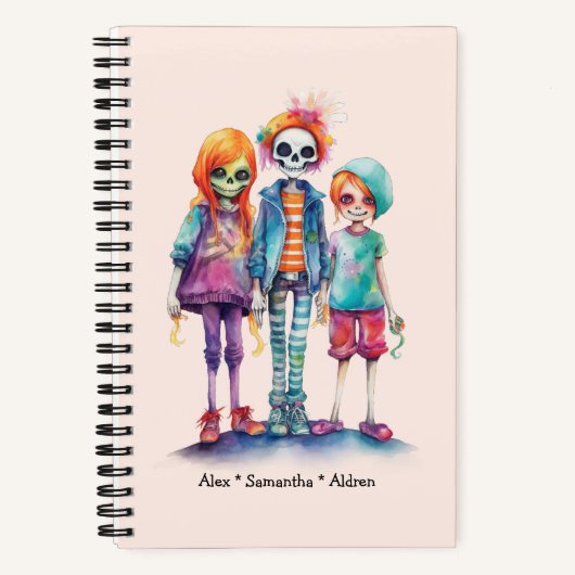 Carnet Adorable Pastel Zombie Trio - Joli Halloween (Recto)
