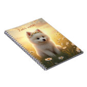 Carnet Adorable petit chiot Spitz blanc (Côté Droit)