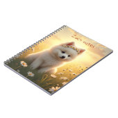 Carnet Adorable petit chiot Spitz blanc (Côté gauche)
