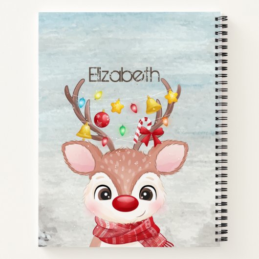 Carnet Adorable renne de Noël (Dos)