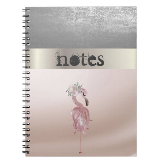Carnet Adorables flamants roses fleur (Devant)