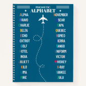 Carnet Aéronautique Alphabet phonétique et avion, Cool (Devant)