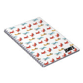 Carnet Aéronefs d'aquarelle mignons volant dans le ciel (Côté Droit)