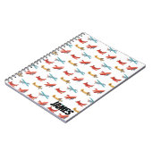 Carnet Aéronefs d'aquarelle mignons volant dans le ciel (Côté gauche)