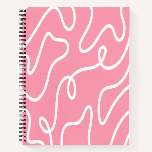 Carnet Aesthetic Liquid Swirl Pastel Pink Wavy Pattern (Devant)