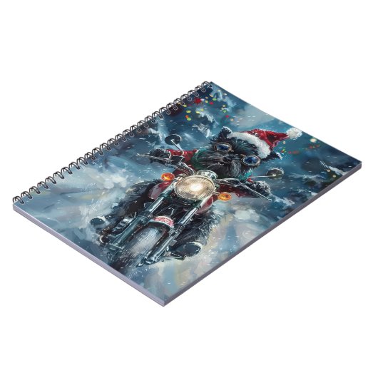 Carnet Affenpinscher Chien équitation Moto Noël (Côté gauche)