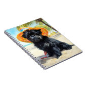 Carnet Affenpinscher sur la plage, cadeau d'été pour les (Côté Droit)