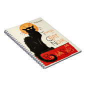Carnet Affiche Classique Chat Noir de Steinlen en Noir (Côté Droit)