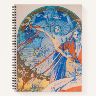 Carnet Affiche d'Alphonse Mucha pour le Festival Sokol (1