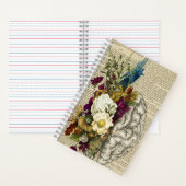 Carnet affiche d'anatomie du cerveau floral médical (À l'intérieur)