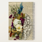 Carnet affiche d'anatomie du cerveau floral médical (Verso)