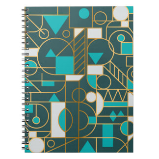 Carnet Affiche d'art minimaliste rétro géométrique.