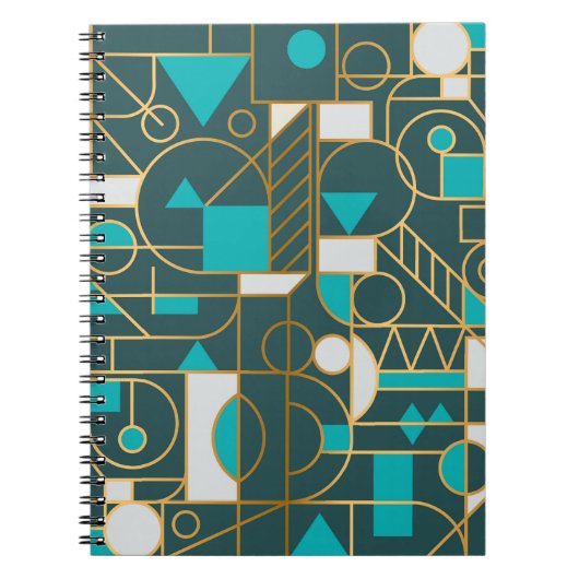 Carnet Affiche d'art minimaliste rétro géométrique. (Devant)