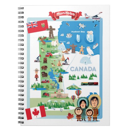 Carnet Affiche de bande dessinée de Manitoba Canada (Devant)