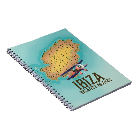 Carnet Affiche de carte des îles Baléares Ibiza (Côté Droit)