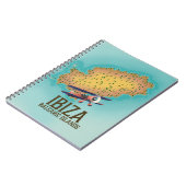 Carnet Affiche de carte des îles Baléares Ibiza (Côté gauche)
