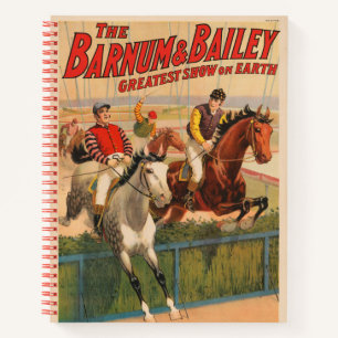 Carnet Affiche De Cirque De Jockeys Sur Les Chevaux Qui S