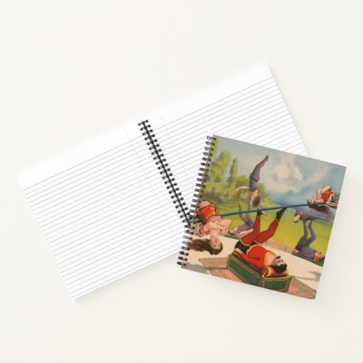 Carnet Affiche de cirque montrant des actes acrobatiques, (Intérieur)
