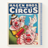 Carnet Affiche De Cirque Montrant Les Visages Clown Et Cr (Dos)