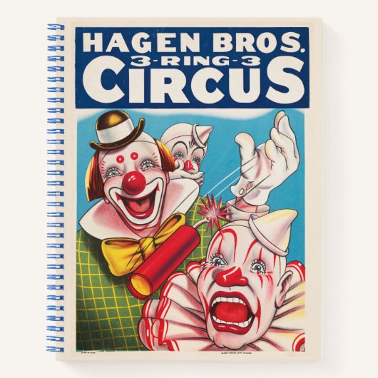 Carnet Affiche De Cirque Montrant Les Visages Clown Et Cr (Devant)