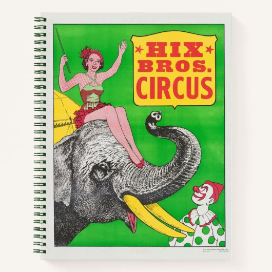 Carnet Affiche De Cirque Montrant Une Femme Et Un Éléphan (Devant)