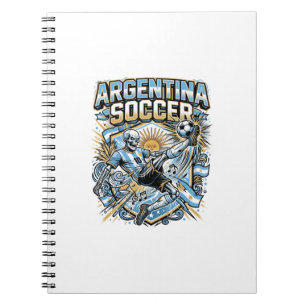 Carnet Affiche de l'Argentine Football Squelette Buteur N