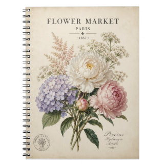 Carnet Affiche de marché de fleurs botaniques vintage | É