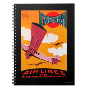 Carnet Affiche de monoplan des lignes aériennes F-170 de