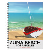 Carnet Affiche de plage de Zuma Beach LA Rail (Devant)