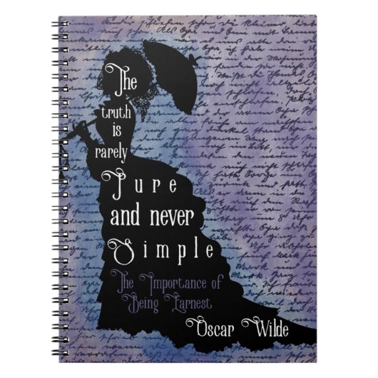 Carnet Affiche de silhouette de citation d'Oscar Wilde (Devant)