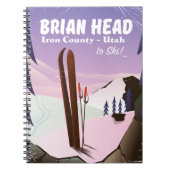 Carnet Affiche de ski de Brian Head, comté d'Iron Utah, É (Devant)