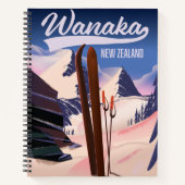 Carnet Affiche de ski de Wanaka en Nouvelle-Zélande (Devant)