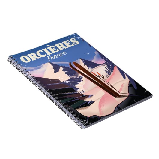 Carnet Affiche de ski ORCIÈRES france (Côté Droit)