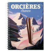 Carnet Affiche de ski ORCIÈRES france (Devant)