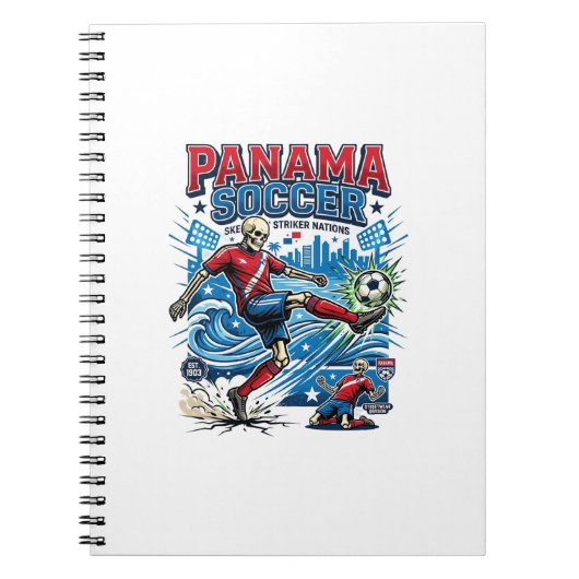 Carnet Affiche de style de squelette de football de Panam (Devant)