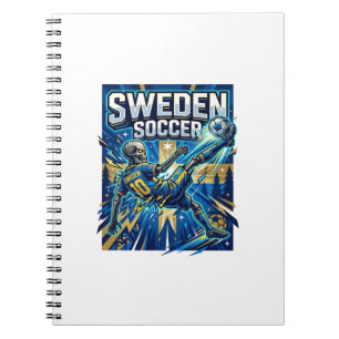 Carnet Affiche de style squelette de football suédois Nat