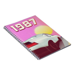 Carnet affiche de voiture de sport 1987