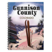 Carnet Affiche de voyage à ski du comté de Gunnison. (Devant)