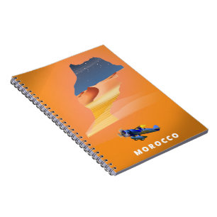 Carnet Affiche de voyage carte illustrée du Maroc.