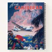 Carnet Affiche De Voyage D'Avion De Mer Survolant Les Car (Dos)