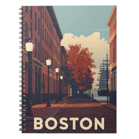 Carnet Affiche de voyage de Boston (Devant)