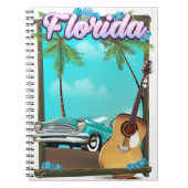 Carnet Affiche de voyage de style rétro de Floride (Devant)