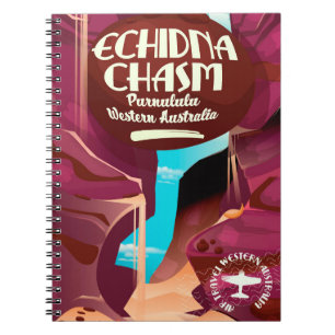 Carnet Affiche de voyage dessin animé Echidna Chasm