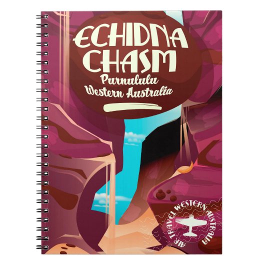 Carnet Affiche de voyage dessin animé Echidna Chasm (Devant)
