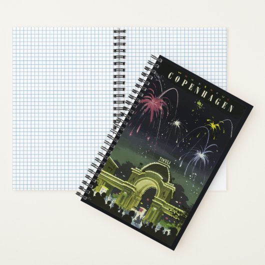 Carnet Affiche de voyage illustrée de Copenhague vintage (À l'intérieur)