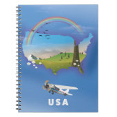 Carnet Affiche de voyage illustrée des États-Unis (Devant)