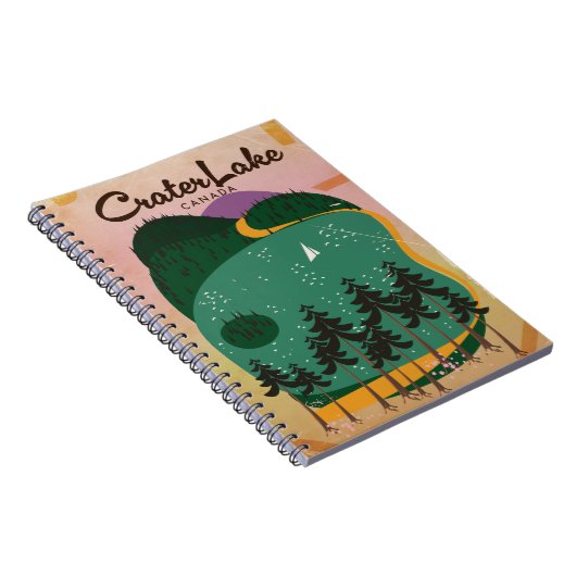 Carnet Affiche de voyage lac de cratère Canada (Côté Droit)